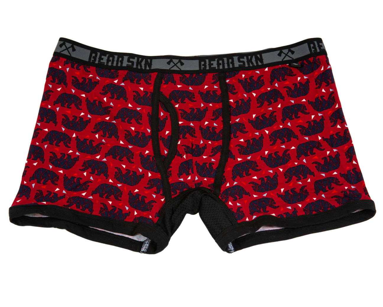 Massive Deal Geometric Bear Red Boxer Brief