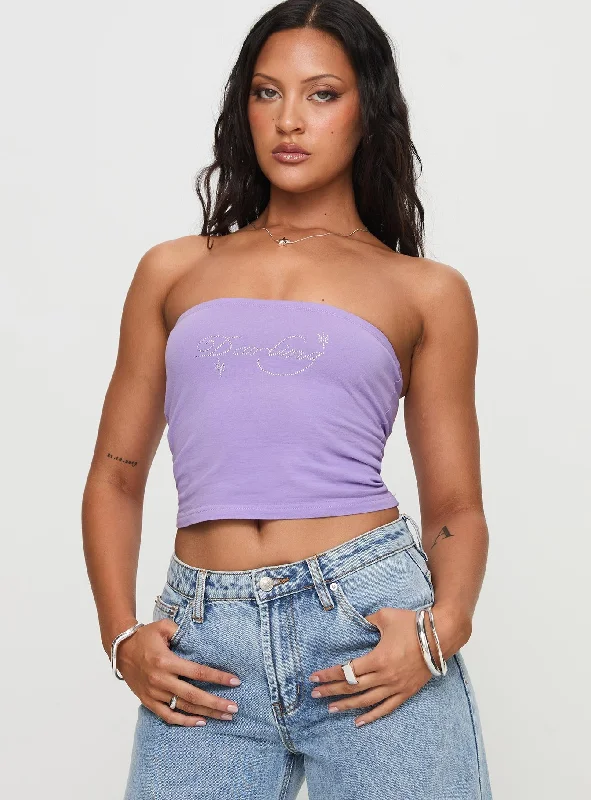 Special Promotion Goddess Energy Strapless Top Purple