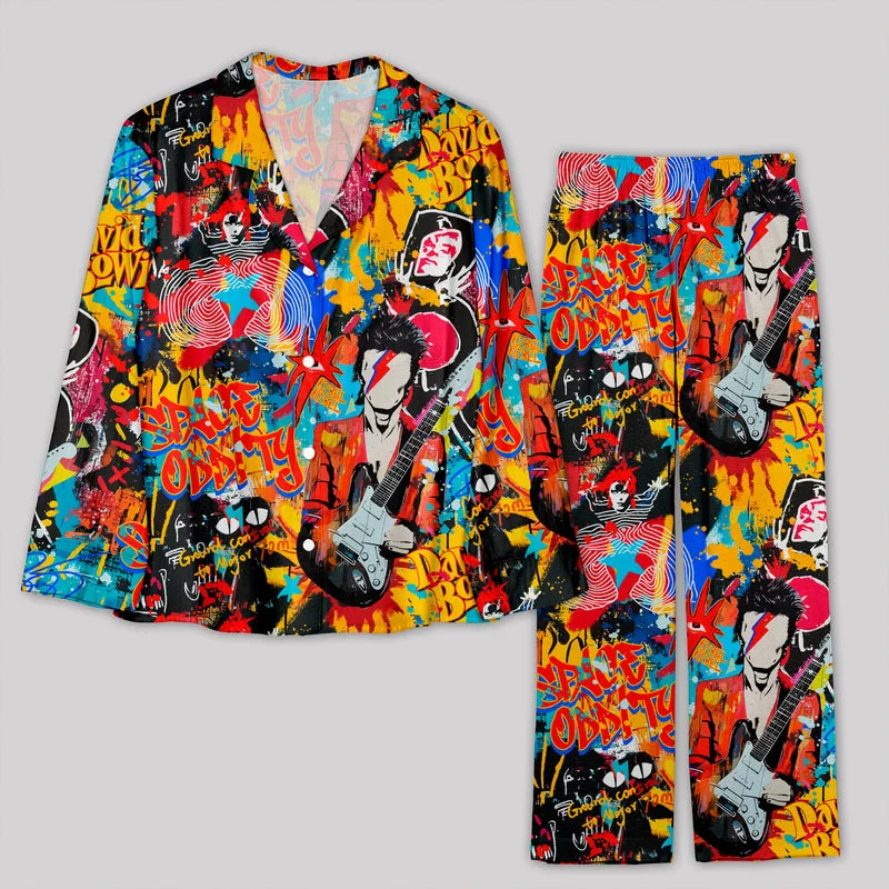 Graffiti Street Art David Bowie Pajamas Set