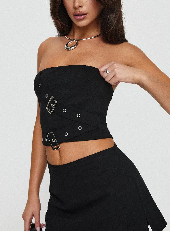 Price Blitz Haliman Strapless Top Black