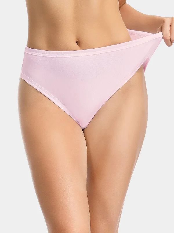 Closeout Sale High-Cut Brief Cotton Plus Size Underwear 3 PCS Pink