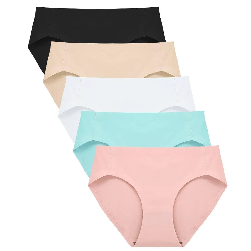 Time-Limited Offer High Cut Seamless No Show Brief Panties - Mix1 5 Pack
