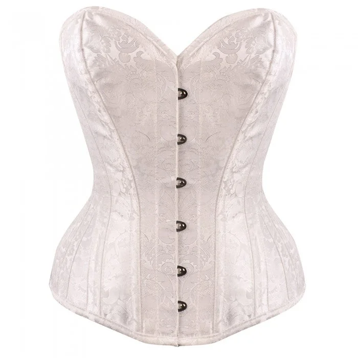 Mega Sale Jace White Brocade Bridal Overbust Corset