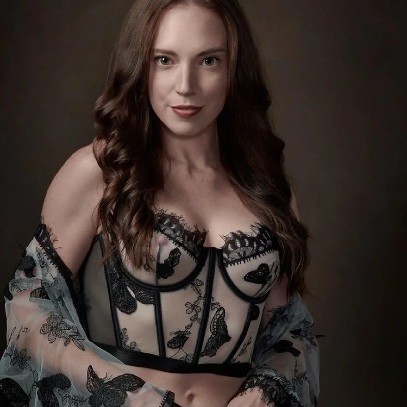Time-Sensitive Kilko Brava Embroidered Bustier  Black 11087