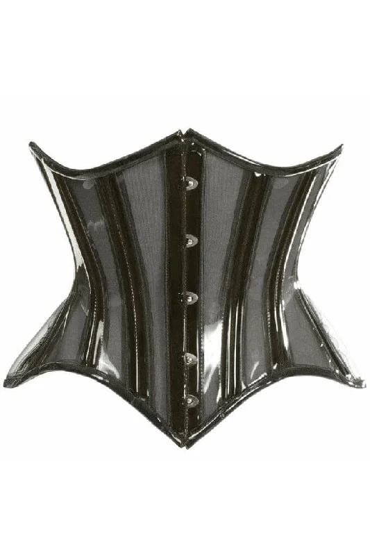 Unwind with Weekend Discounts Lavish Black Clear Curvy Underbust Waist Cincher Corset Unwind with Weekend Discounts Lavish Black Clear Curvy Underbust Waist Cincher Corset