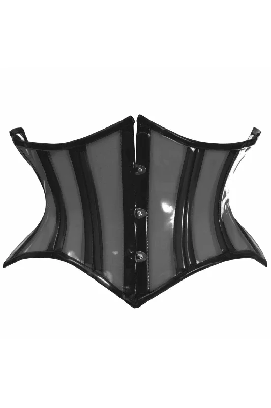 Year-End Sale Lavish Clear Black Curvy Cut Mini Cincher Corset