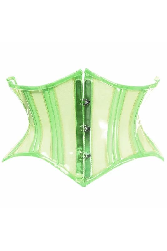 Unmissable Offer Lavish Clear Green Curvy Cut Mini Cincher Corset