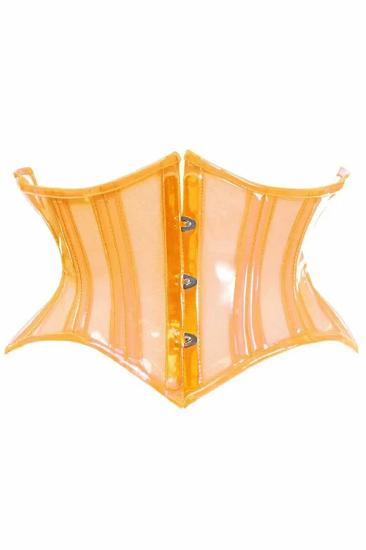 Super Deal Lavish Clear Orange Curvy Cut Mini Cincher Corset