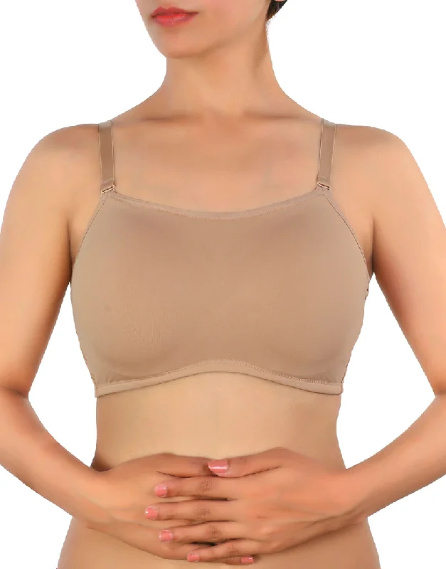 Weekend Bargains to Cherish LOSHA LIGHTLY PADDED SUPPER SUPPORT WIRED CAMI STYLE T-SHIRT BRA -SKIN