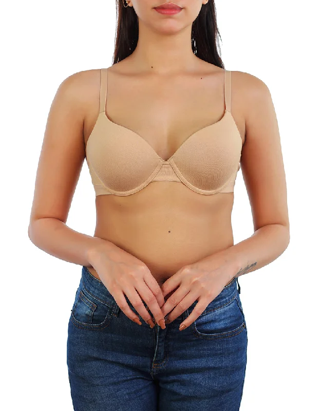 Limited Edition LOSHA WIRED LEVEL 2 PUSH-UP BRA WITH POWER MESH WINGS -SKIN