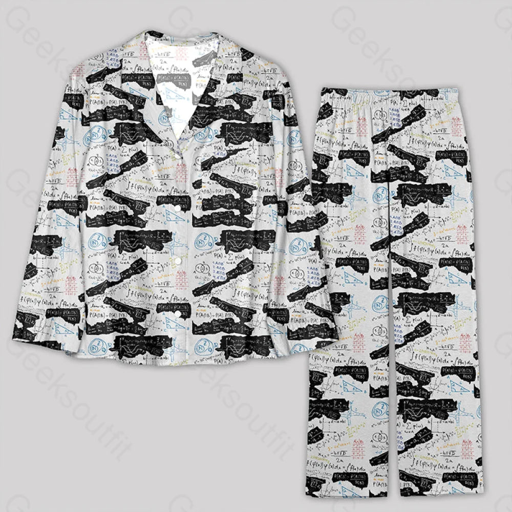 Mathematical Black and White Matching Pajamas Set