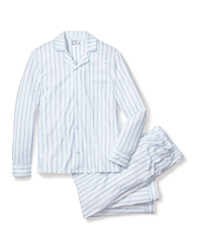 Men's Pima Pajama Set in Periwinkle Stripe