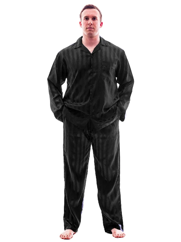 Men's Pajama Set / Pajamas / Pyjamas / PJs, Satin, Striped