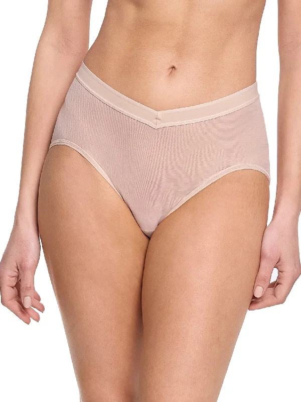 Overstock Clearance Mesh High Cut French Brief Chai