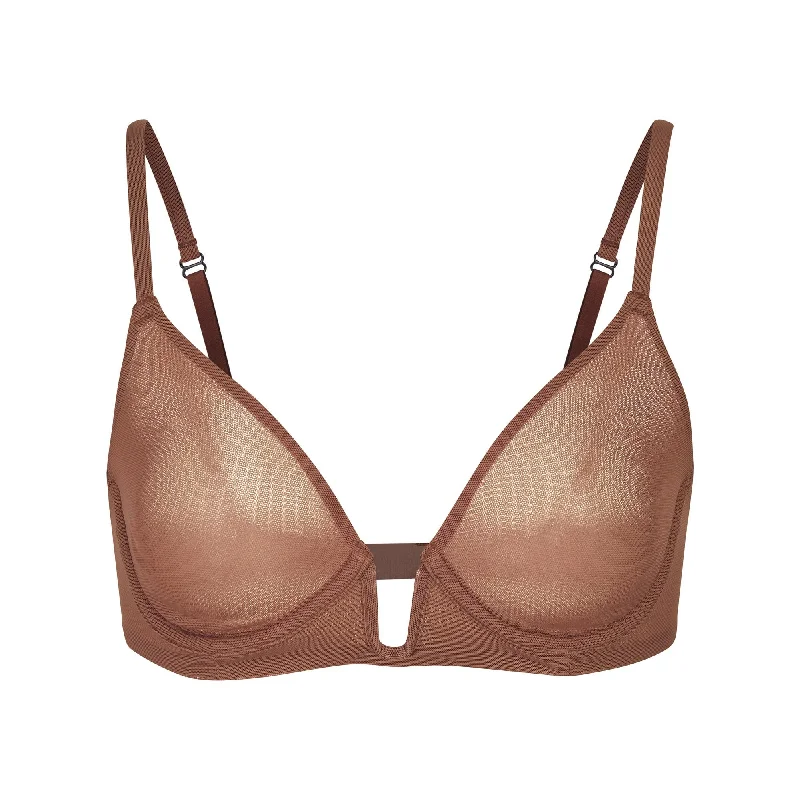 Weekend Deals That Dazzle MESH ONE WIRE PLUNGE BRA | JASPER