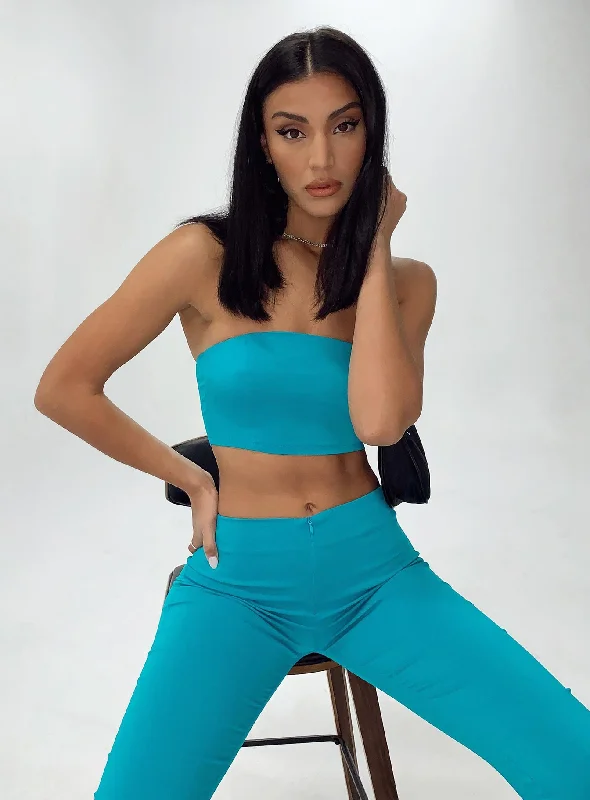 Act Fast Motel Danela Top Tailoring Azure Blue