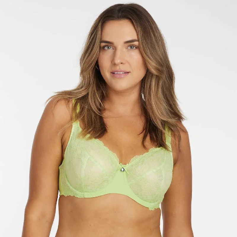 Year-End Sale Nightingale Lace Full Cup Bra - Lime Splash
