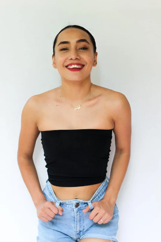 Take Advantage Plain Black Tube Top 