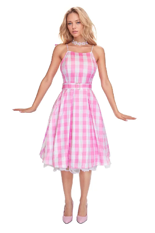 Online Only Plus Size Pink Gingham Doll Costume