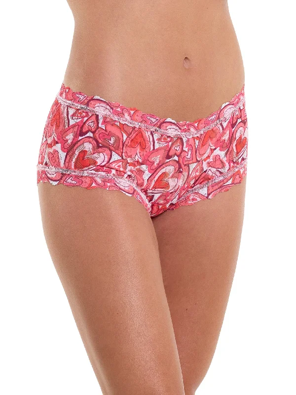 Pay Less Printed Signature Lace Boyshort Lots Of Love