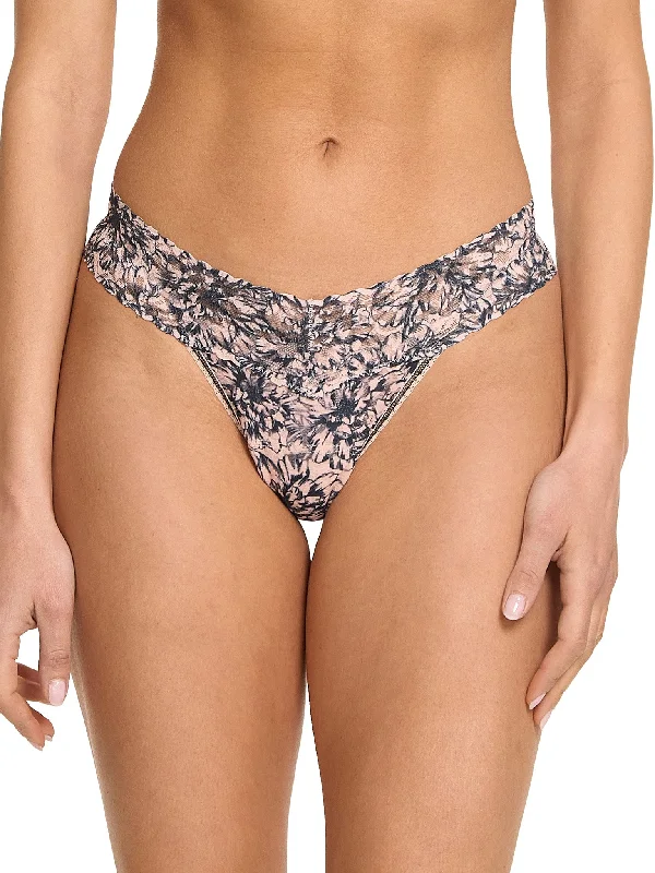 Time-Limited Offer Printed Signature Lace Low Rise Thong Outline