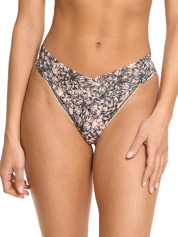 Special Price Printed Signature Lace Original Rise Thong Outline