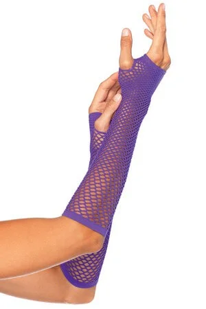 Weekend Bargains to Sizzle Purple Fishnet Fingerless Gloves