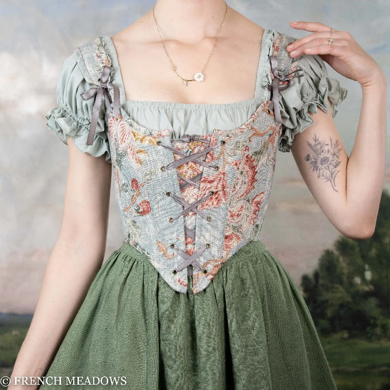 Today's Special READY TO SHIP Parisian Blue Floral Renaissance Bodice