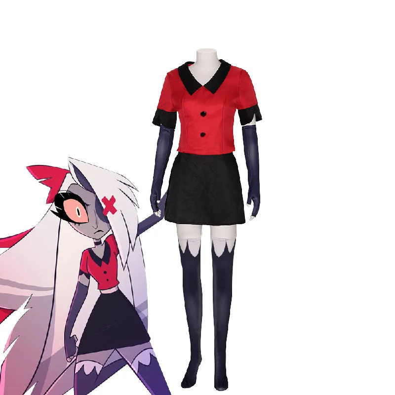 Clearance Event Rulercosplay Hazbin Hotel Vaggie Uniform Suit Cosplay Costume With Accessories Clearance Event Rulercosplay Hazbin Hotel Vaggie Uniform Suit Cosplay Costume With Accessories