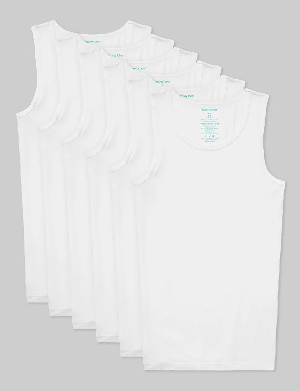 Hurry In Second Skin Tank Stay-Tucked Undershirt (6-Pack)
