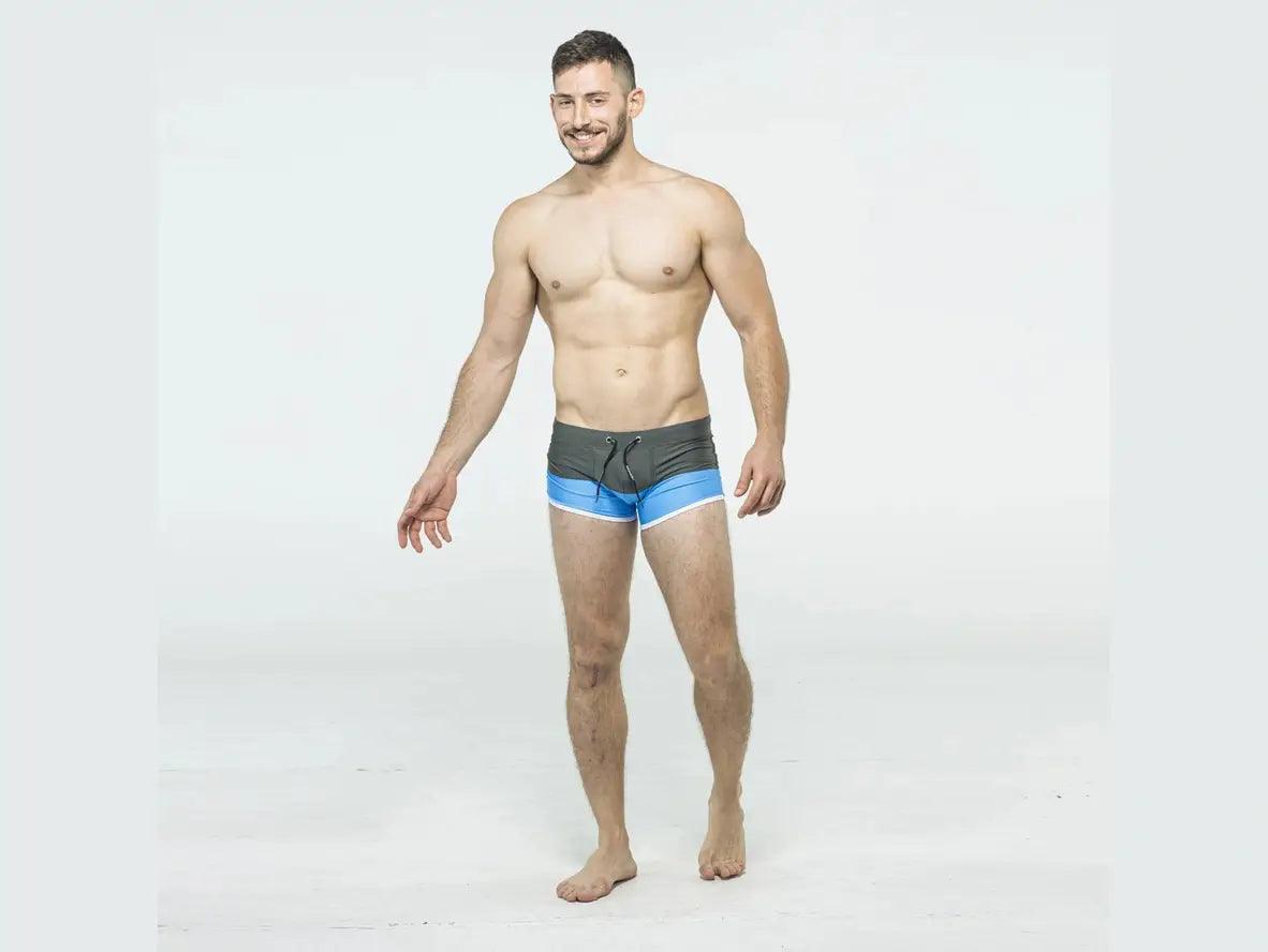 Great Bargain Gay Swim Trunks | TADDLEE Swimwear Square Contrast Trunks