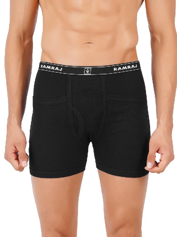 Don't Delay Men Fine Jersy Pocket Trunk  Black Softex (2PCs Pack)