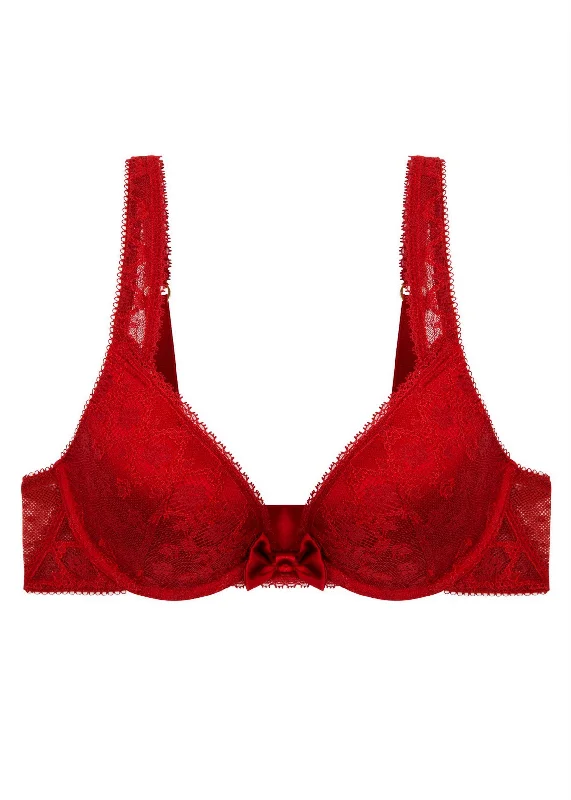 Super Bargain Mathilda Giggling (Carmine) Contour Plunge Bra