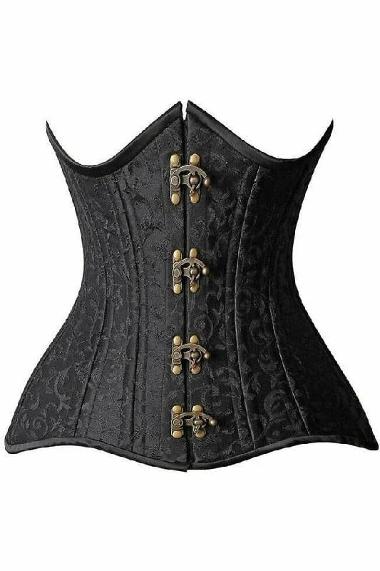 The Best Deal Top Drawer CURVY Brocade Double Steel Boned Under Bust Corset