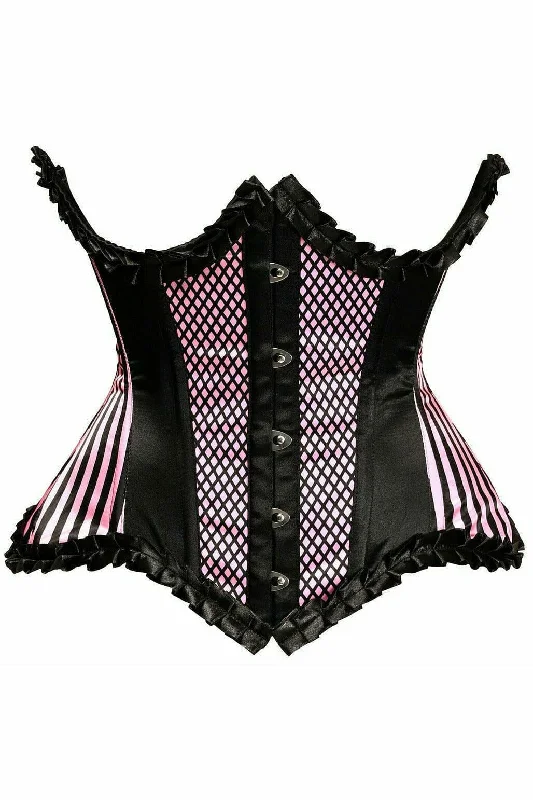 Low Cost Top Drawer Pink Burlesque Underwire Curvy Cut Waist Cincher Corset