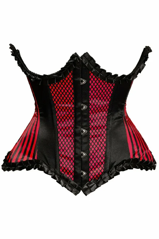 Incredible Offers Top Drawer Red Burlesque Underwire Curvy Cut Waist Cincher Corset