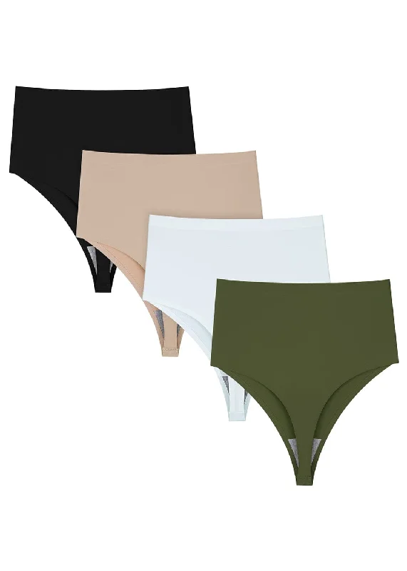 New Arrival No Show High Waist Thong Shapewear - Mix2 4 Pack
