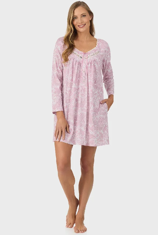 Ballet Pink Paisley Long Sleeve Nightgown