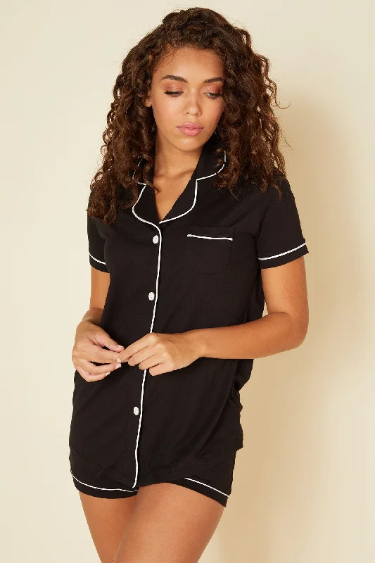 Discount Days Short Sleeve Top & Boxer Pajama Set