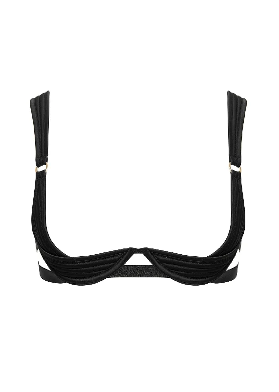 Discount Mania Allegra Open Wired Bra (Black)
