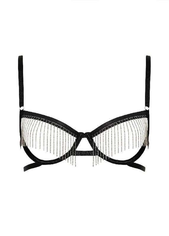 Exclusive Access Antoinette Open Wired Bra (Black/Silver)
