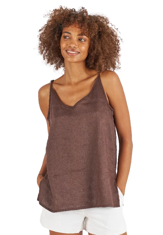 Weekend Specials to Snag Cami-V Coffee Linen Top