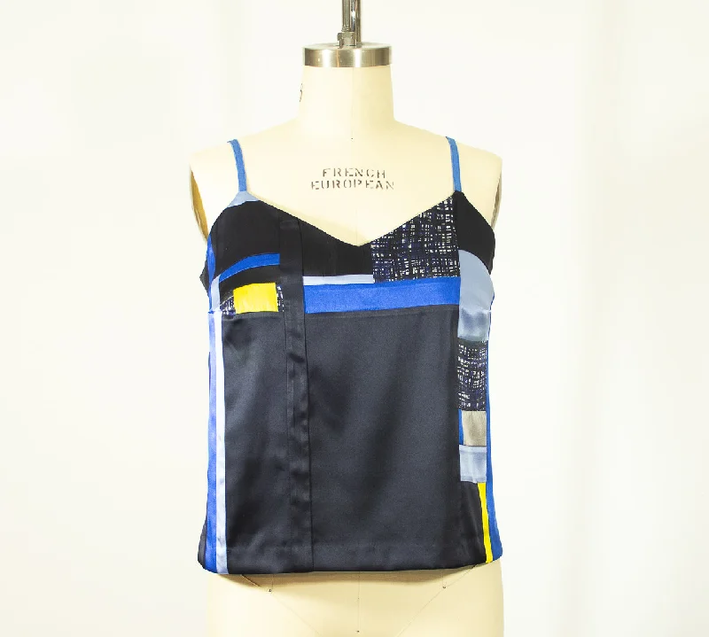 Weekend Offers That Sizzle Patchwork Large Stretch Silk Camisole