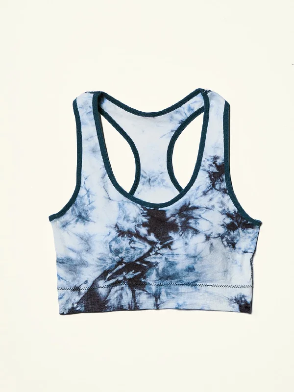 Limited Supply ALAMAE Women's Dani Tie-Dye Bra in Blue