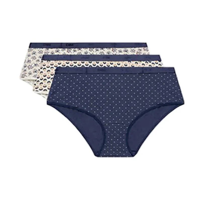 Online Exclusive Dim Les Pockets Pack Of 3 Panties White And Blue Prints