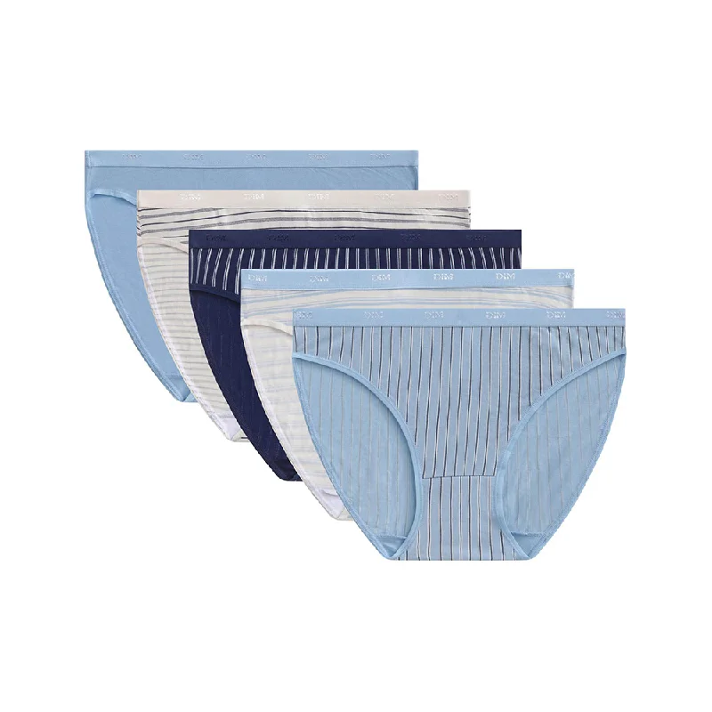 Unmissable Sale Dim Les Pockets Pack Of 5 Briefs In Stripped Stretch Cotton Cream Blue