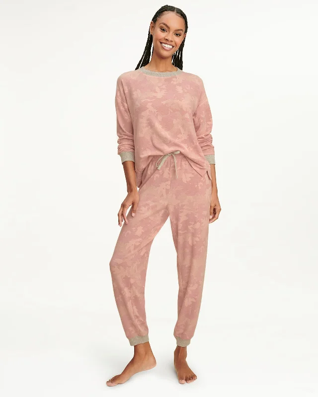 Elora Long Sleeve Jogger Set in Blush Camo