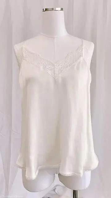 Weekend Discounts to Delight Eva Silk Lace Trim Slip Cami Top