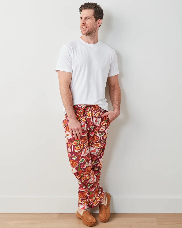 Festive Feast - Men's Flannel PJ Pants - Cranberry Sauce