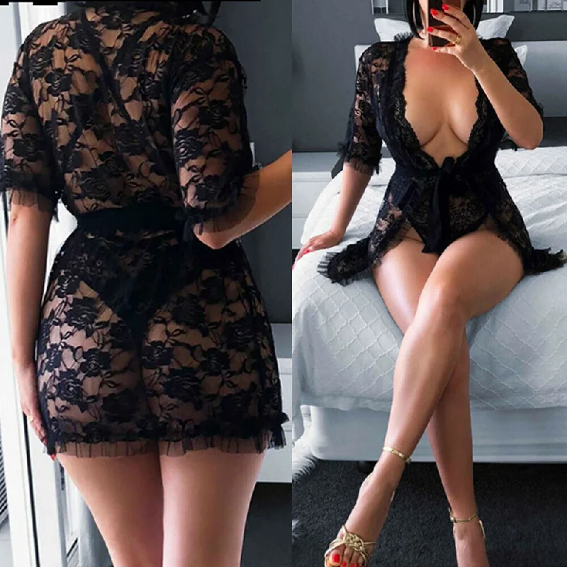 Major Savings Floral Black Lace